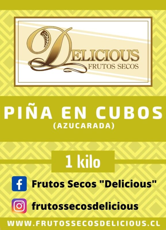PIÑA EN CUBOS CON AZÚCAR – Frutos Secos Delicious