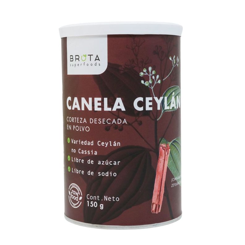 CANELA CEYLÁN EN POLVO 150 GRS. (Brota)